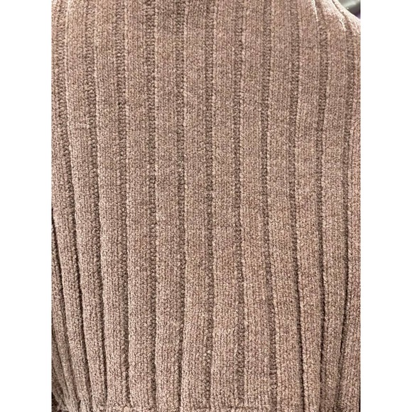 Pink Republic Womens Chenille Hoodie Sweater Brown Ribbed Knit Quarter Zip XL - Picture 7 of 10